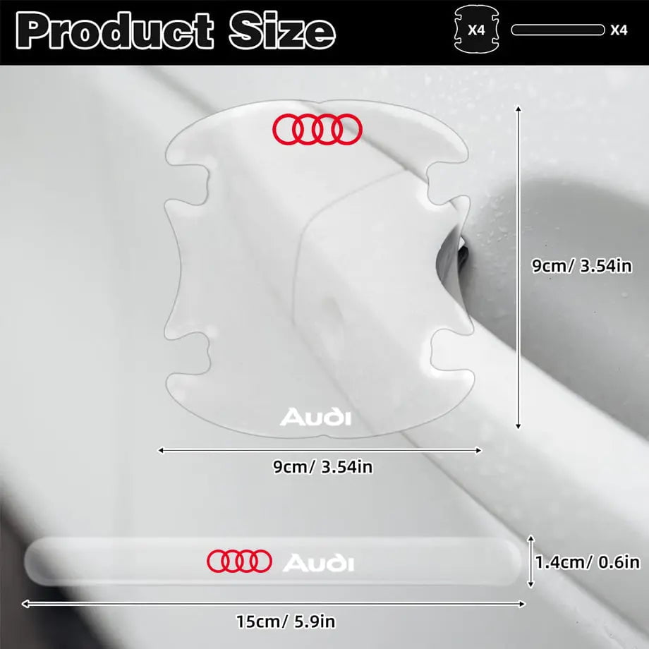 GUNMANSA Universal Audi Transparent Silicone Door Handle Cover Protector Set (8pc)