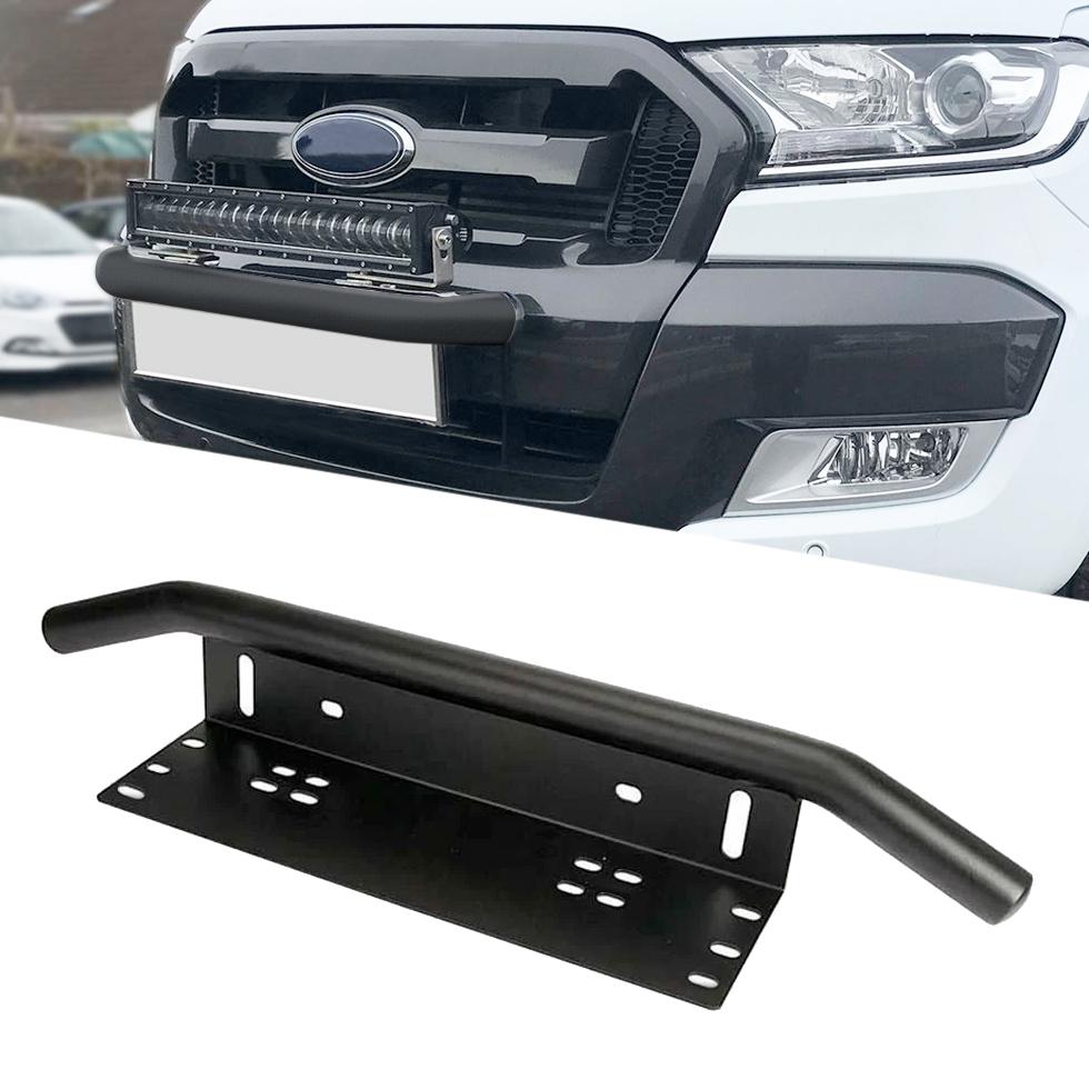 GUNMANSA Universal Bar Light Mounting Bracket & Licence Plate Holder (Black)