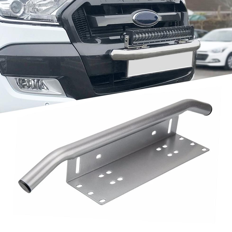 GUNMANSA Universal Bar Light Mounting Bracket & Licence Plate Holder (Silver)