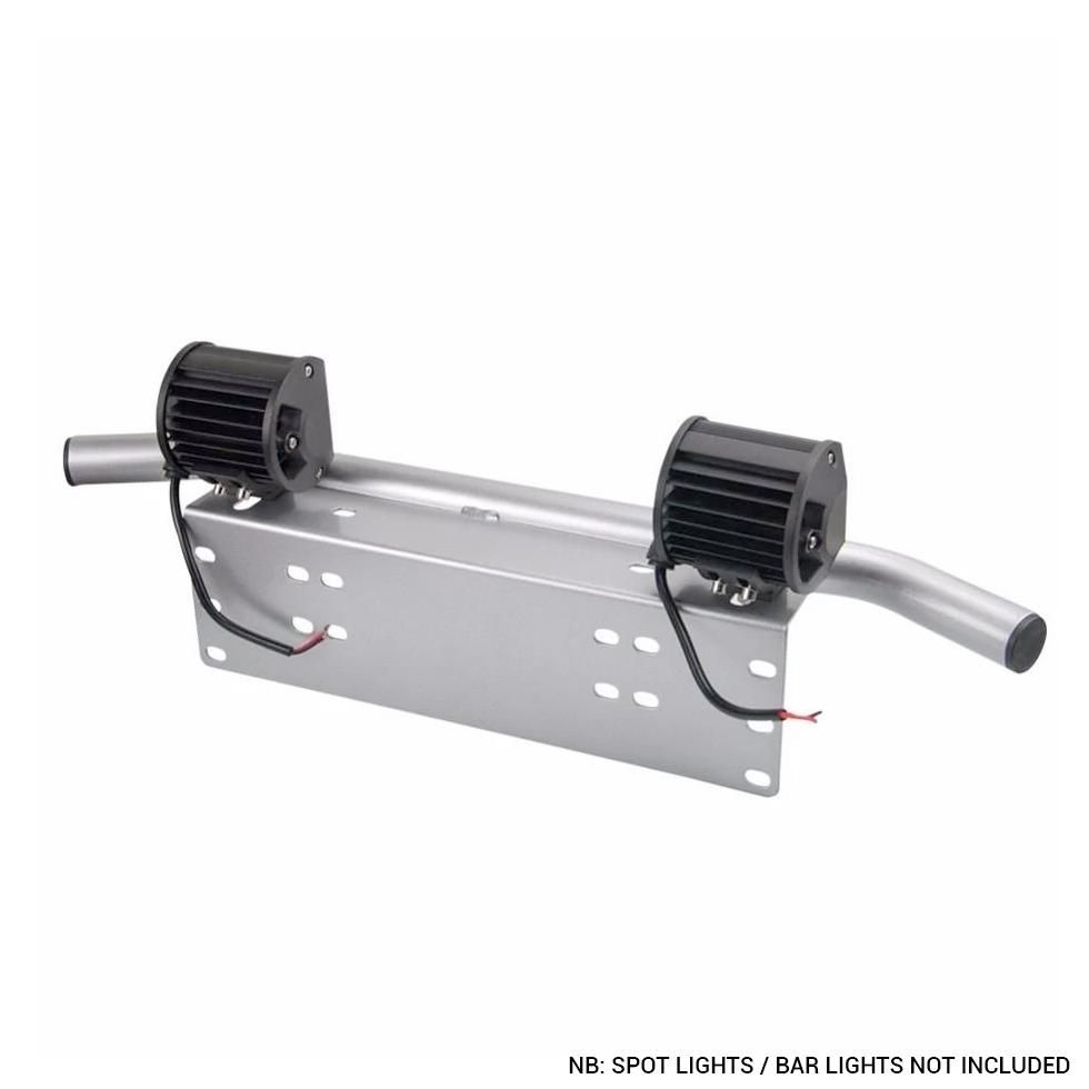GUNMANSA Universal Bar Light Mounting Bracket & Licence Plate Holder (Silver)