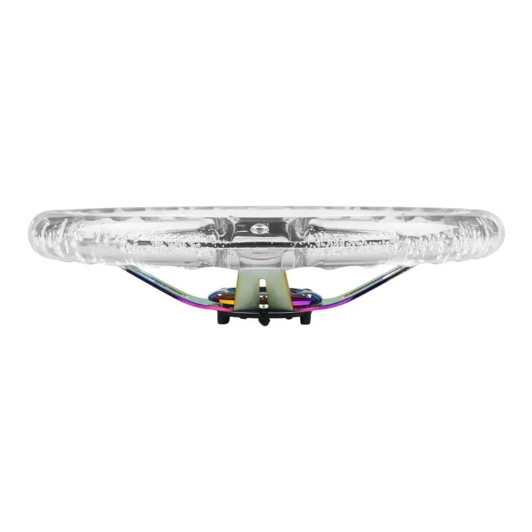 GUNMANSA Universal Clear Acrylic JDM Drift Style Racing Steering Wheel - Neo Chrome (350mm)