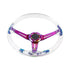 GUNMANSA Universal Clear Acrylic JDM Drift Style Racing Steering Wheel - Neo Chrome (350mm)