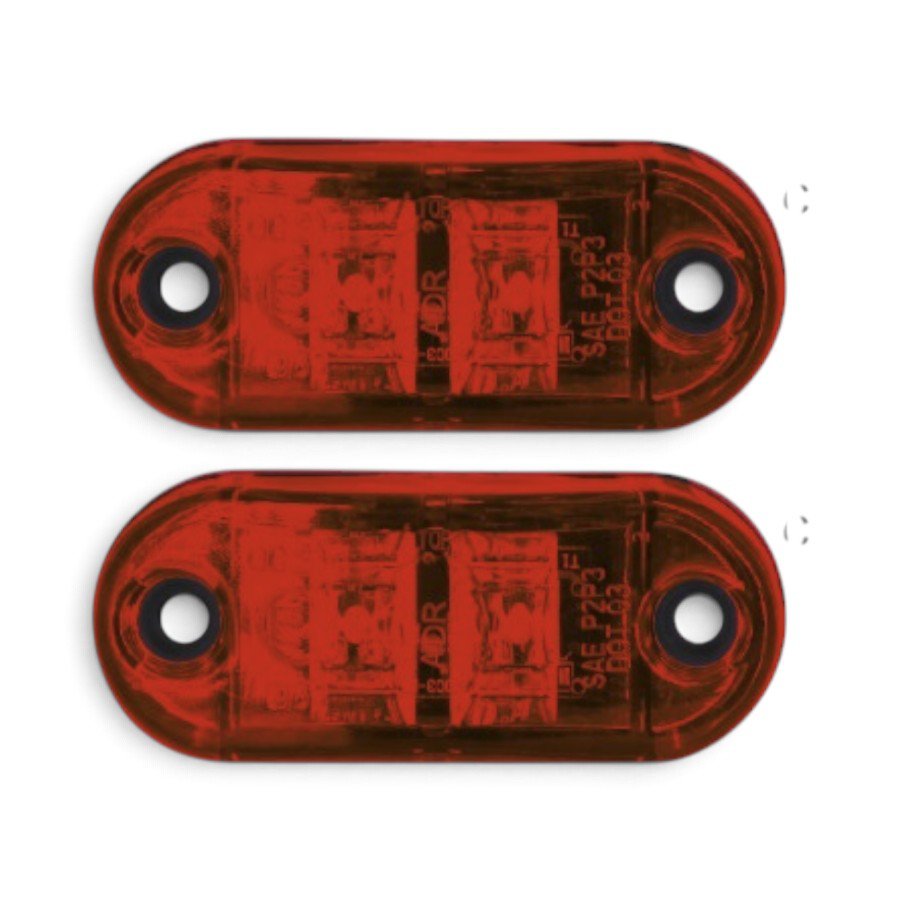 GUNMANSA Universal Cressida Red Oval LED Side Marker – 65x27mm (pair)
