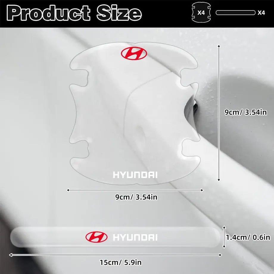 GUNMANSA Universal Hyundai Transparent Silicone Door Handle Cover Protector Set (8pc)