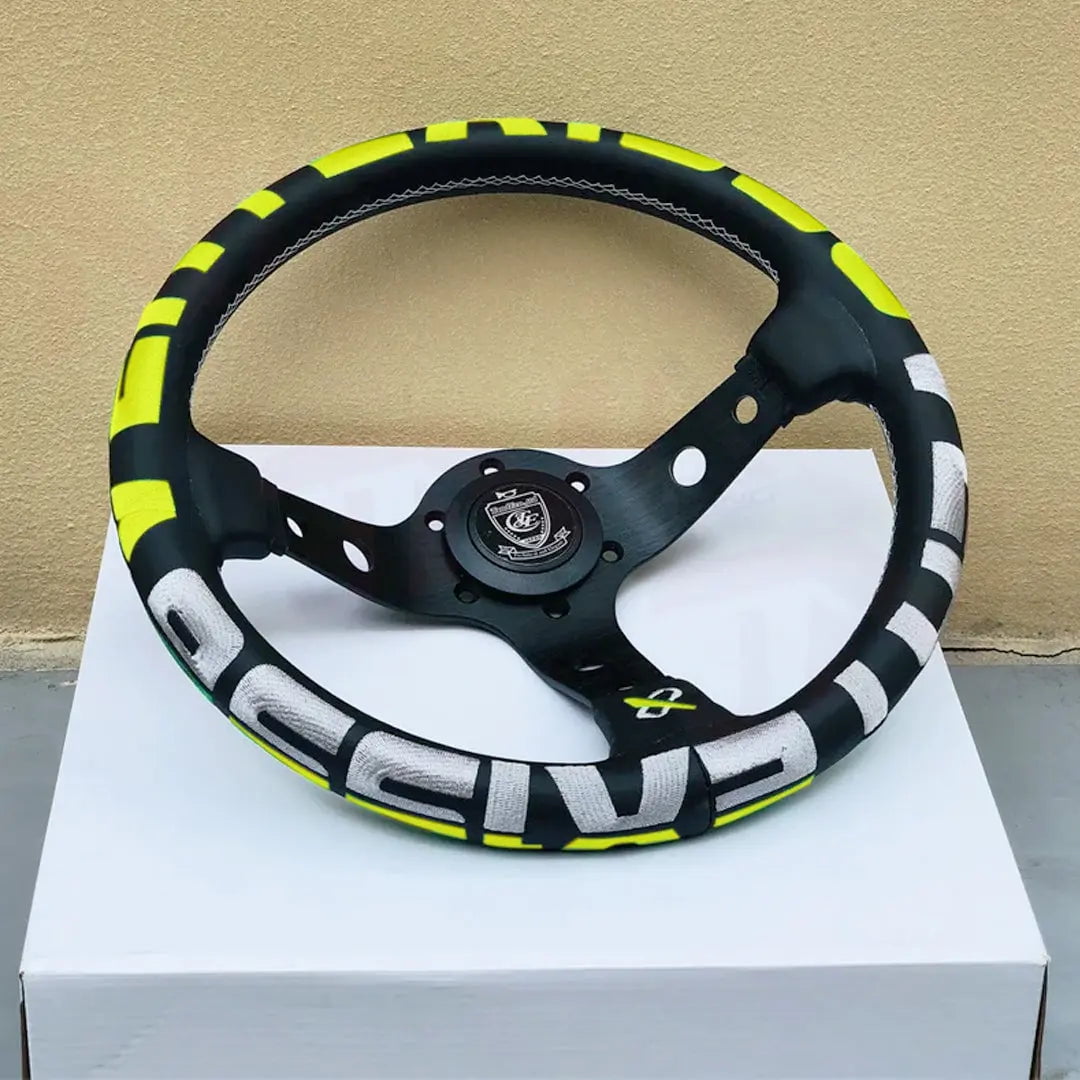 GUNMANSA Universal JDM Aluminium Vertex Drift Style Sports Steering Wheel (320mm)