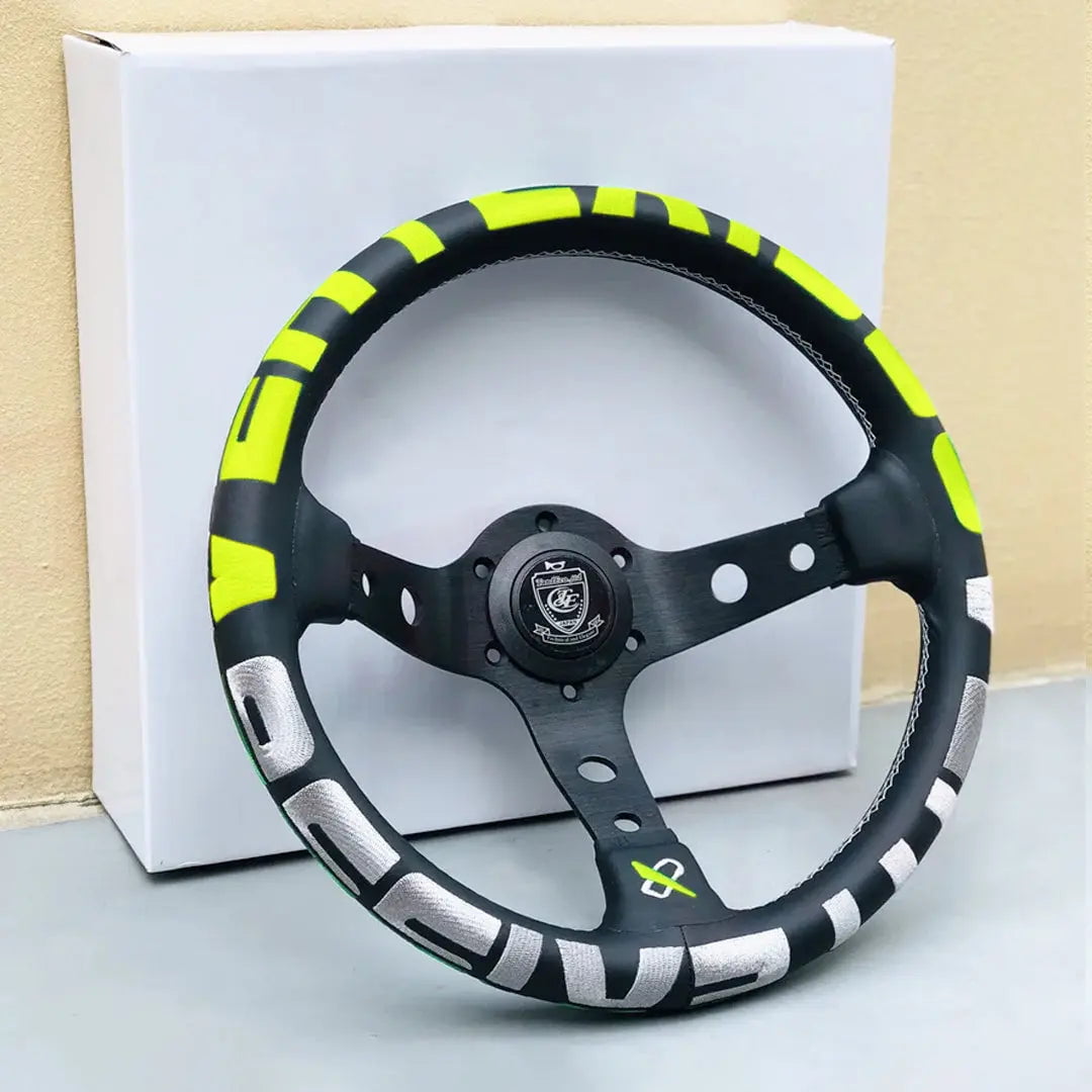 GUNMANSA Universal JDM Aluminium Vertex Drift Style Sports Steering Wheel (320mm)