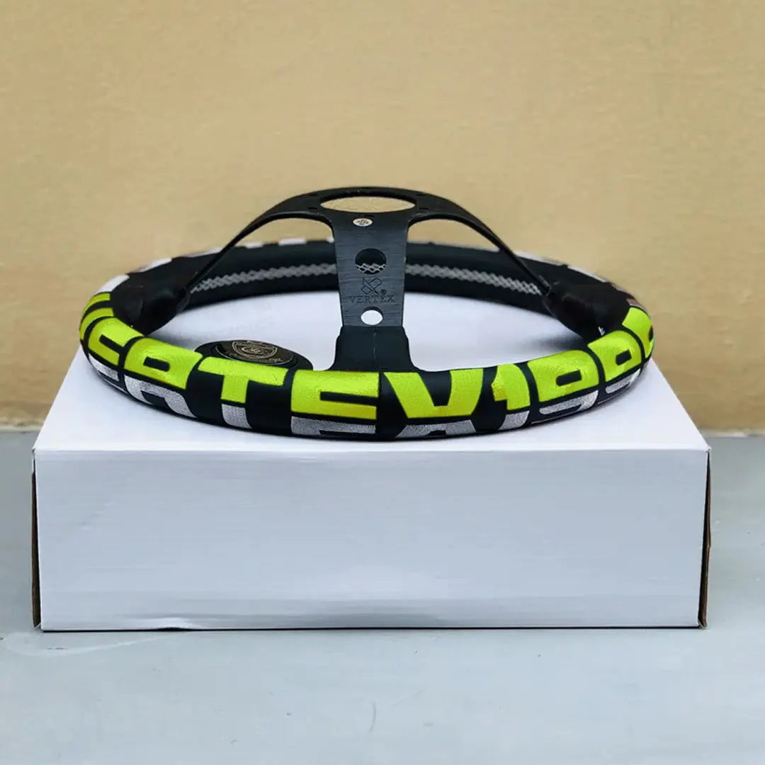GUNMANSA Universal JDM Aluminium Vertex Drift Style Sports Steering Wheel (320mm)