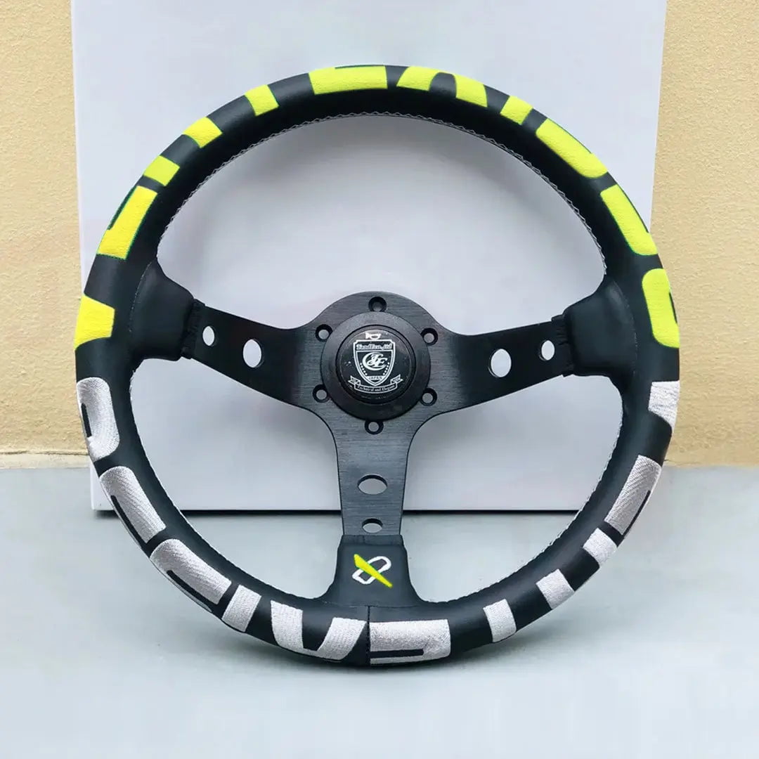 GUNMANSA Universal JDM Aluminium Vertex Drift Style Sports Steering Wheel (320mm)