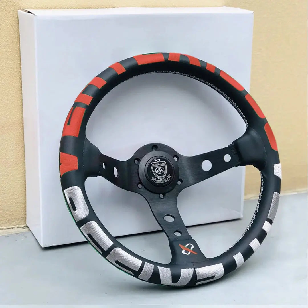 GUNMANSA Universal JDM Aluminium Vertex Drift Style Sports Steering Wheel (320mm)