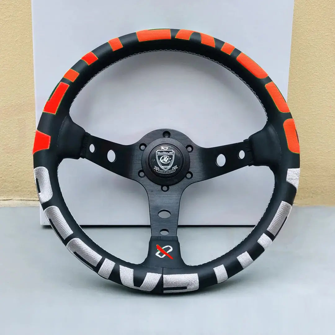GUNMANSA Universal JDM Aluminium Vertex Drift Style Sports Steering Wheel (320mm)
