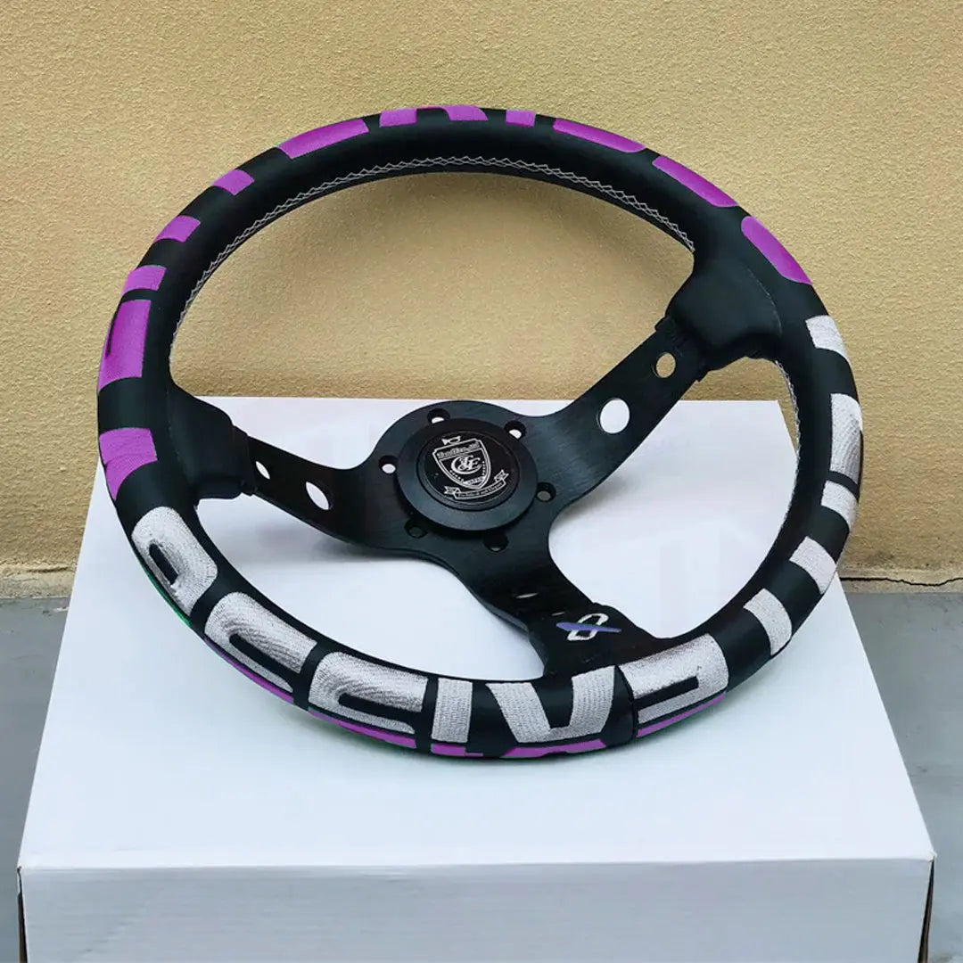 GUNMANSA Universal JDM Aluminium Vertex Drift Style Sports Steering Wheel (320mm)