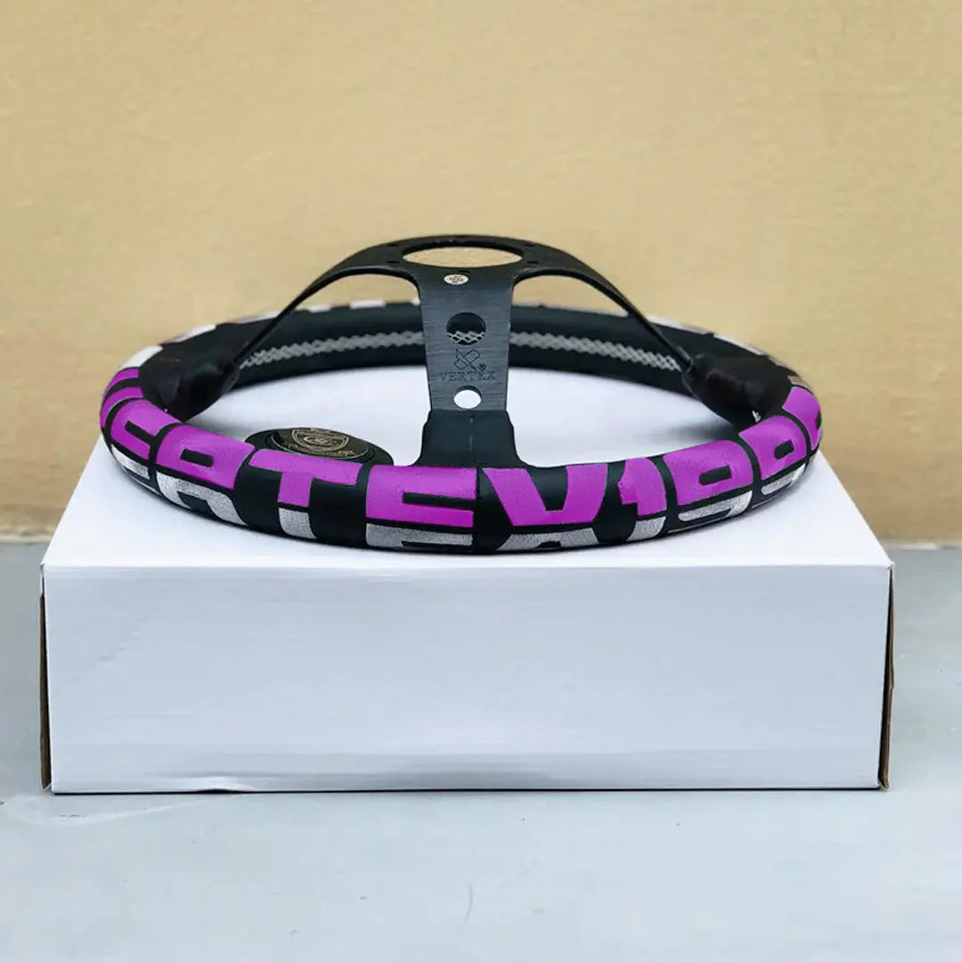 GUNMANSA Universal JDM Aluminium Vertex Drift Style Sports Steering Wheel (320mm)