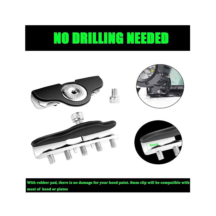 GUNMANSA Universal LED Light Bar Mounting Brackets – No-Drill Stainless Steel Mount Clamps (2pc)