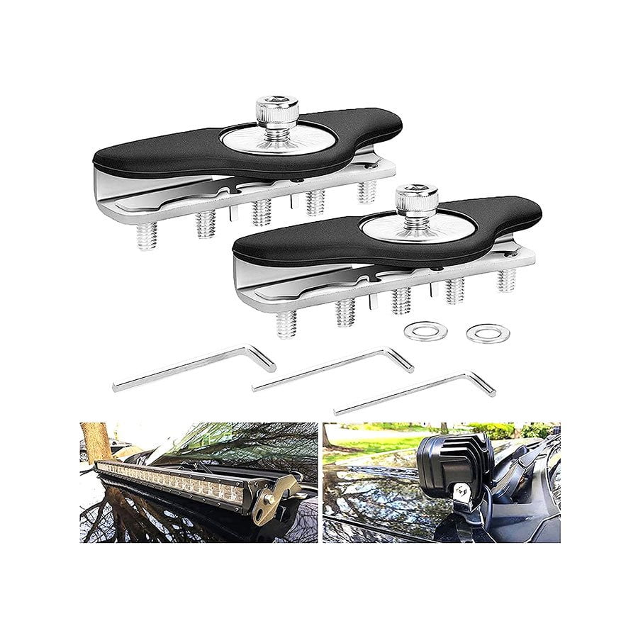 GUNMANSA Universal LED Light Bar Mounting Brackets – No-Drill Stainless Steel Mount Clamps (2pc)
