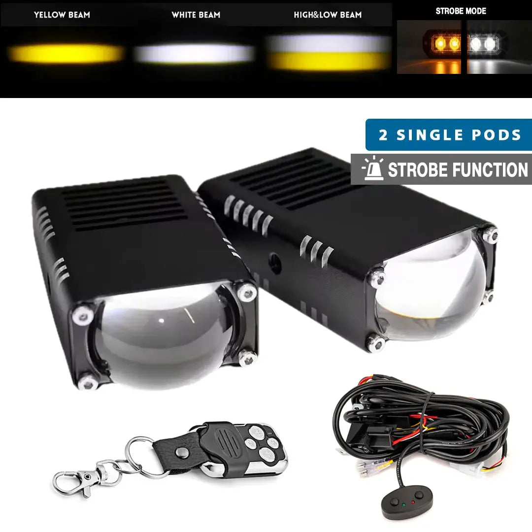 GUNMANSA Universal Matrix Ultra Compact Dual POD LED Projector Grille Lights With Strobe Function