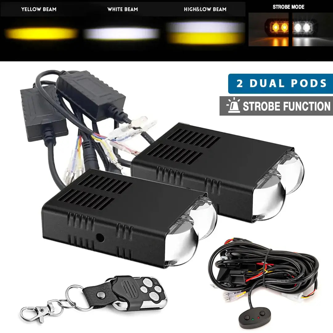 GUNMANSA Universal Matrix Ultra Compact Single POD LED Projector Grille Lights With Strobe Function