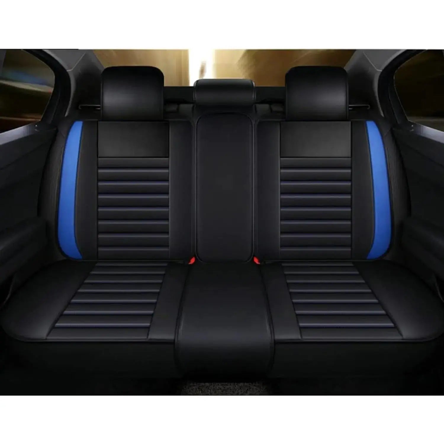 GUNMANSA Universal Premium Luxury Car Seat Covers - Front & Rear Full Set (Black & Blue)