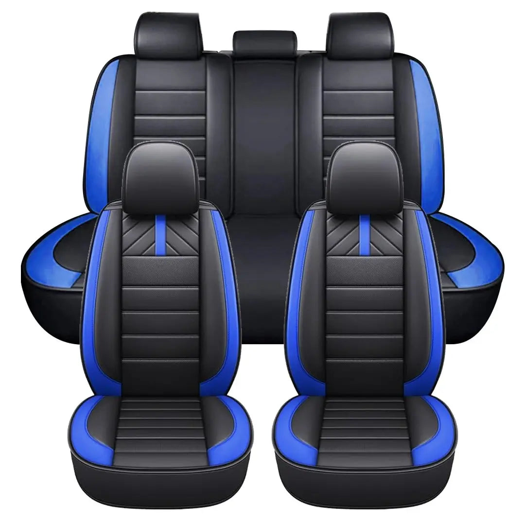 GUNMANSA Universal Premium Luxury Car Seat Covers - Front & Rear Full Set (Black & Blue)