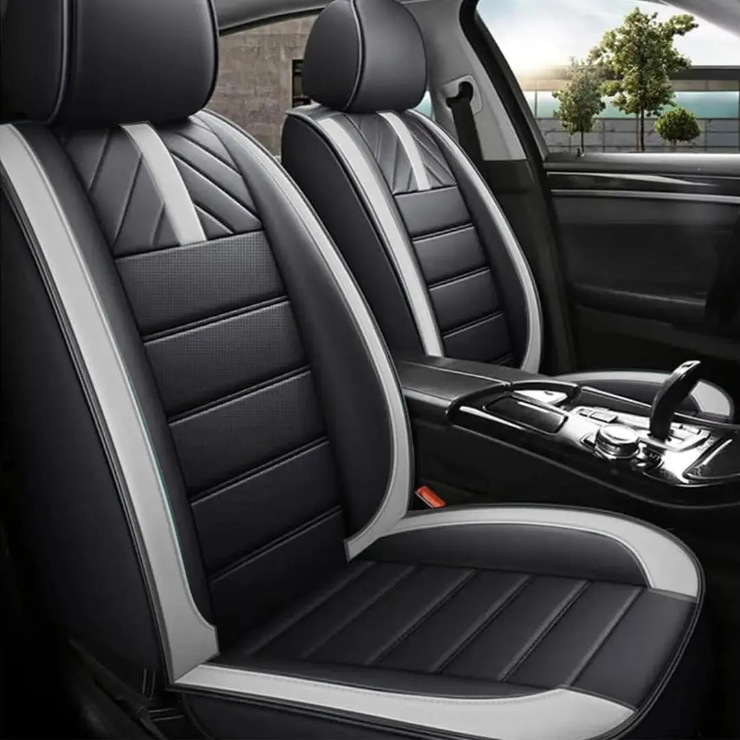 GUNMANSA Universal Premium Luxury Car Seat Covers - Front & Rear Full Set (Black & Grey)