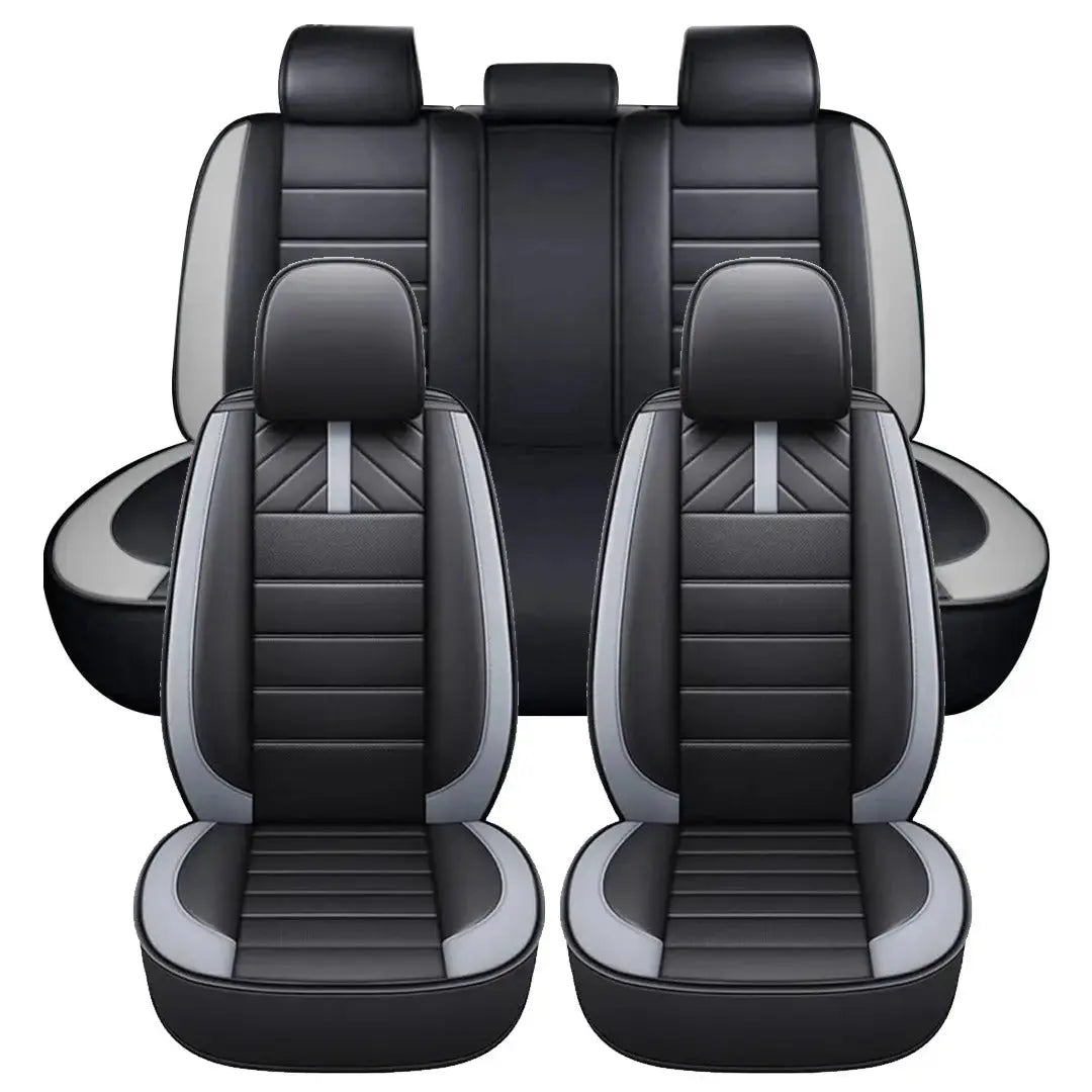 GUNMANSA Universal Premium Luxury Car Seat Covers - Front & Rear Full Set (Black & Grey)
