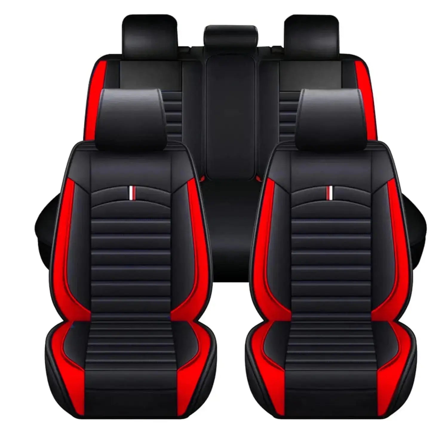GUNMANSA Universal Premium Luxury Car Seat Covers - Front & Rear Full Set (Black & Red)