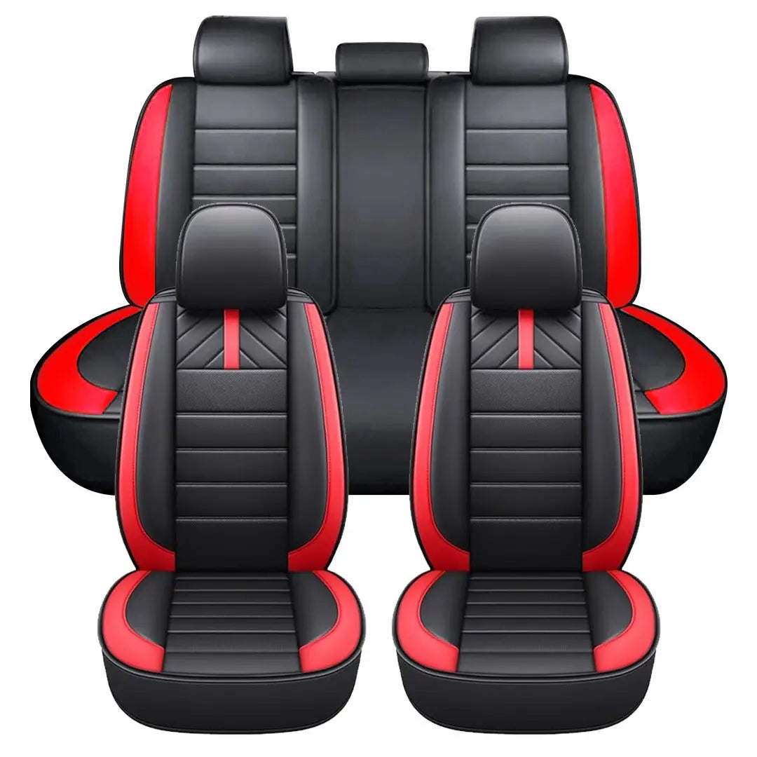 GUNMANSA Universal Premium Luxury Car Seat Covers - Front & Rear Full Set (Black & Red)