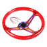 GUNMANSA Universal Red Acrylic JDM Drift Style Racing Steering Wheel - Neo Chrome Face (350mm)