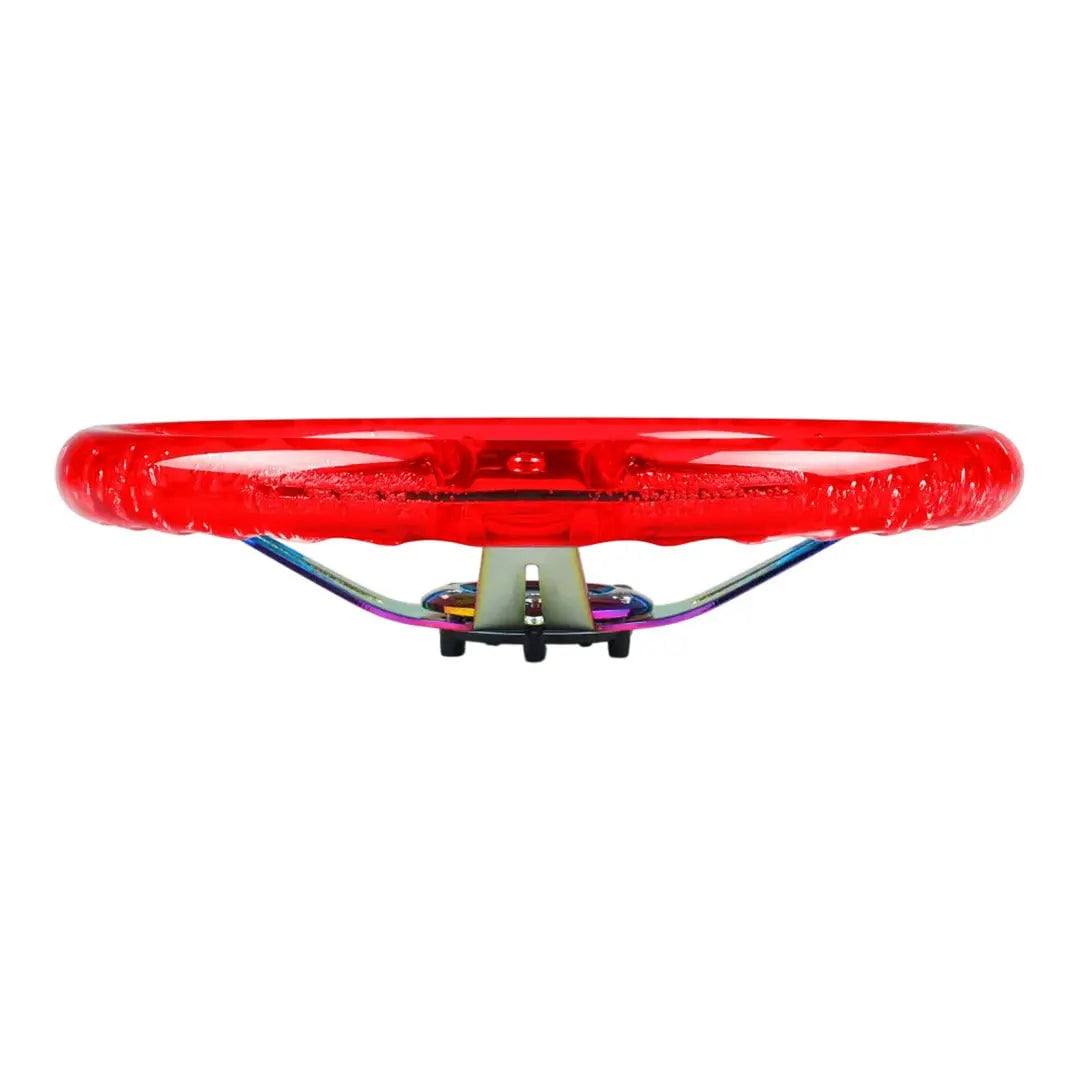 GUNMANSA Universal Red Acrylic JDM Drift Style Racing Steering Wheel - Neo Chrome Face (350mm)