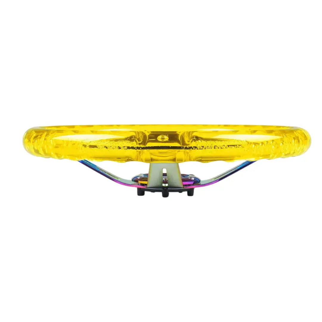 GUNMANSA Universal Yellow  Acrylic JDM Drift Style Racing Steering Wheel - Neo Chrome Face (350mm)