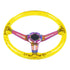 GUNMANSA Universal Yellow  Acrylic JDM Drift Style Racing Steering Wheel - Neo Chrome Face (350mm)