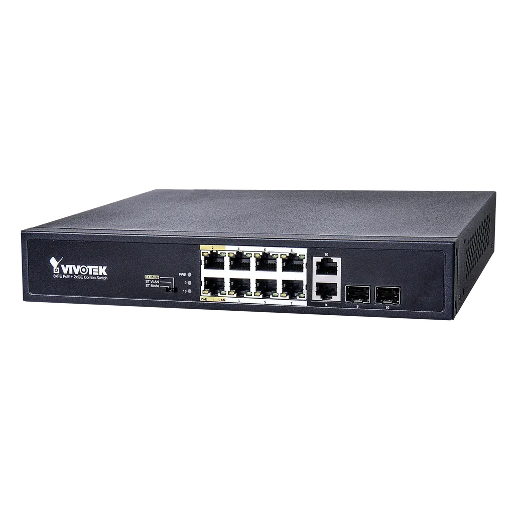 GUNMANSA Unmanaged 8xFE PoE + 2xGE/ SFP Combo; Rackmountable Switch