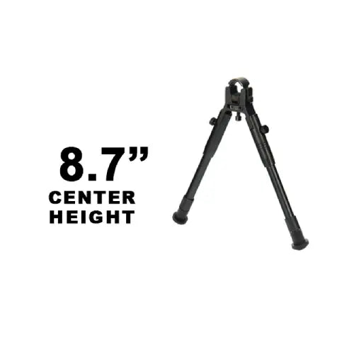 GUNMANSA UTG New Gen Reinforced Clamp On Bipod, Rubber Feet, Cent HT 8.7"-10.2" - TL-BP08S-A