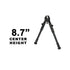 GUNMANSA UTG New Gen Reinforced Clamp On Bipod, Rubber Feet, Cent HT 8.7"-10.2" - TL-BP08S-A