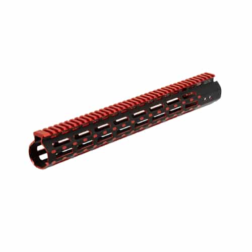 GUNMANSA UTG PRO AR15 15" Super Slim Free Float M-lok Compatible Rail-black/red Finish - MTU019SSMR2