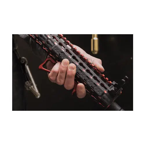 GUNMANSA UTG Sporting Type Ultra Slim Angled Foregrip, Keymod, Matte Red - MT-AFGK01R