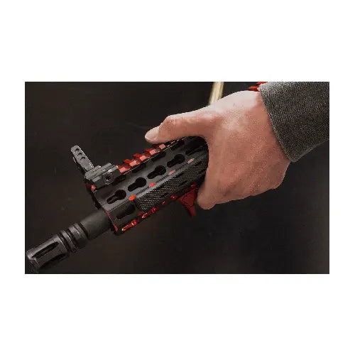 GUNMANSA UTG Sporting Type Ultra Slim Angled Foregrip, Keymod, Matte Red - MT-AFGK01R