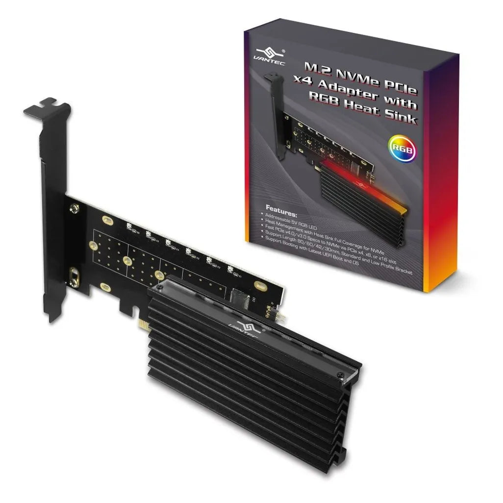 GUNMANSA Vantec M.2 NVMe SSD PCIe X4 Adapter with Addressable RGB LED