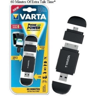 GUNMANSA Varta Black Mini Powerpack Charger Smart 2 In 1 Solution