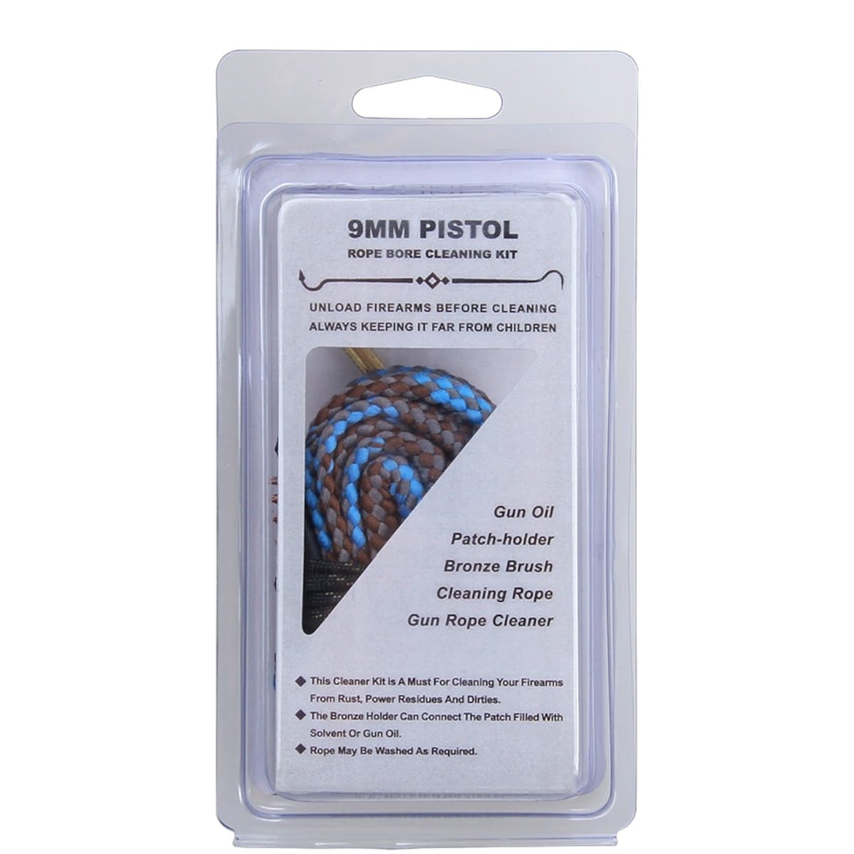 GUNMANSA Vector Optics 9mm Pistol Rope Bore Cleaning Kit - GPCL-P9