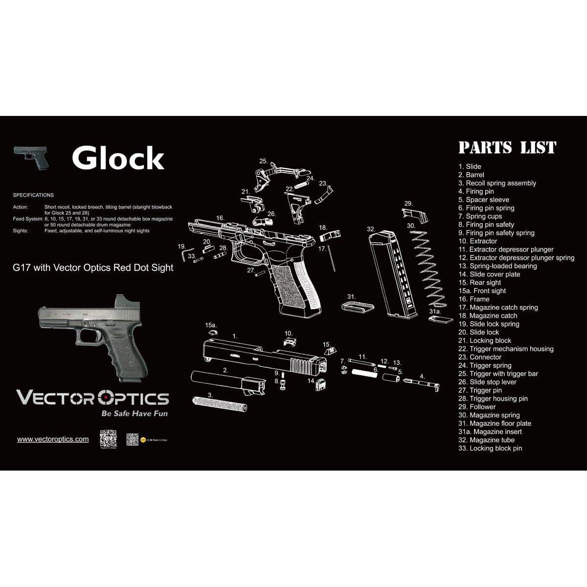GUNMANSA VECTOR OPTICS SCBM-02 GLOCK BENCH MAT