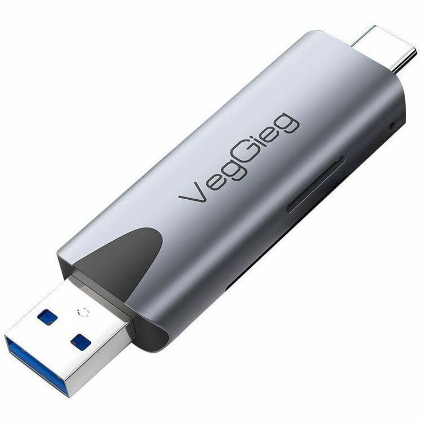 GUNMANSA VegGieg V-C307 SD Card Reader, Dual Connector USB 3.0/USB C Memory Reader Adapter - Supports TF, Micro SD, Compatible with MacBook Pro, Air, iPad Galaxy S21 etc.