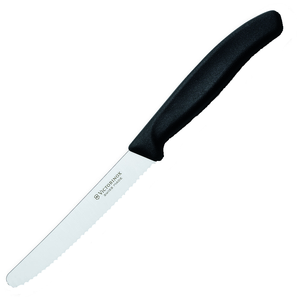 GUNMANSA Victorinox Steak Knife Black Serrated Round 12 cm (V6.7333)