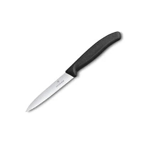 GUNMANSA Victorinox Swiss Classic Paring Knife Serrated Black 10cm Knife (V6.7733)