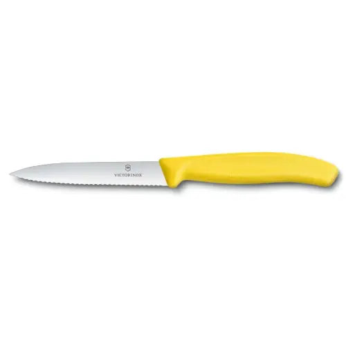 GUNMANSA Victorinox Swiss Classic Paring Knife Serrated Yellow 10 cm Knife (V6.7736.L8)