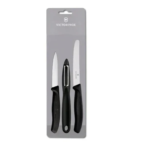 GUNMANSA Victorinox Swiss Classic Zest 3 Piece Paring Set Black Knife V6.7836Z113.3