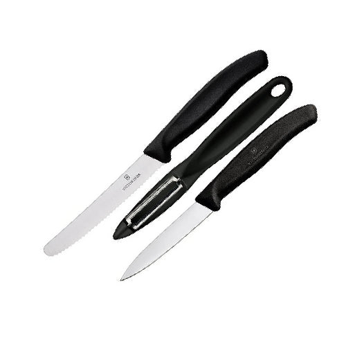 GUNMANSA Victorinox Swiss Classic Zest 3 Piece Paring Set Black Knife V6.7836Z113.3