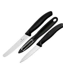 GUNMANSA Victorinox Swiss Classic Zest 3 Piece Paring Set Black Knife V6.7836Z113.3