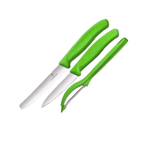 GUNMANSA Victorinox Swiss Classic Zest 3 Piece Paring Set Green - Sleeve V6.7836Z114.3