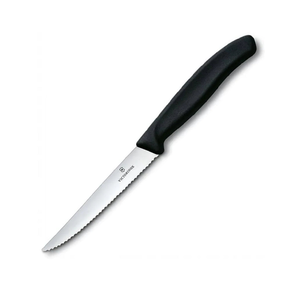 GUNMANSA Victorinox Swissclassic Gourmet Steak Knife Wavy Edge Black V6.7933.12