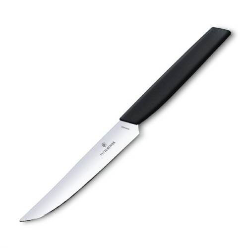 GUNMANSA Victorinox V6.9003.12 Swiss Modern Steak Knife Plain 12 cm Black